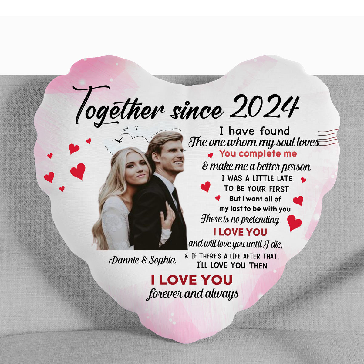 Photo Pillow - Photo Upload - Gift For Couples Wedding  - I Love You Forever And Always