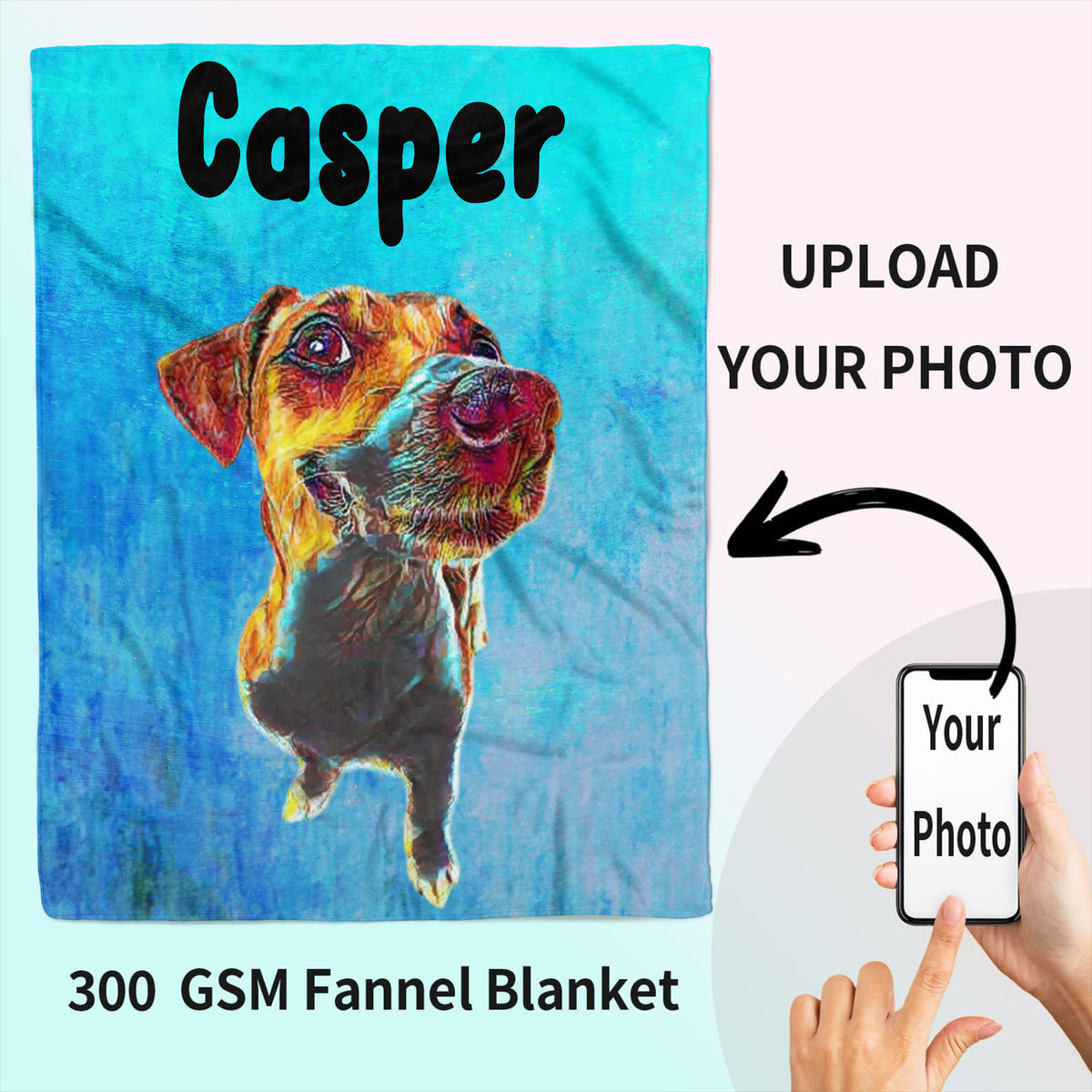 Photo Blanket - Photo Blanket - Dog Photo Upload - Photo Blanket - Personalized Photo Fleece Blanket_5