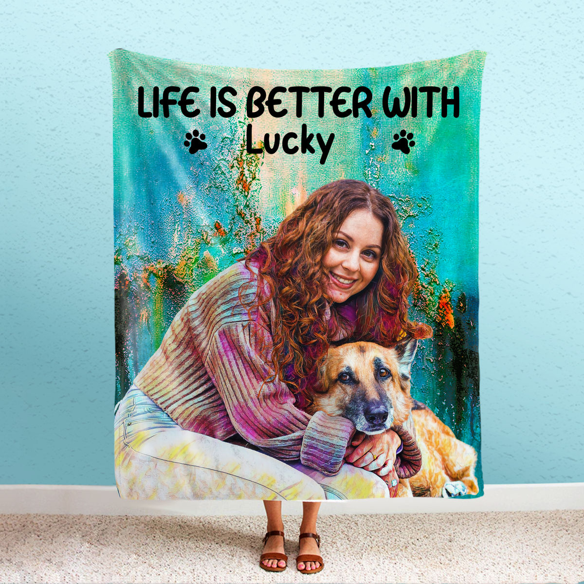 Photo Blanket - Photo Blanket - Dog Photo - Life Is Better With - Personalized Photo Fleece Blanket