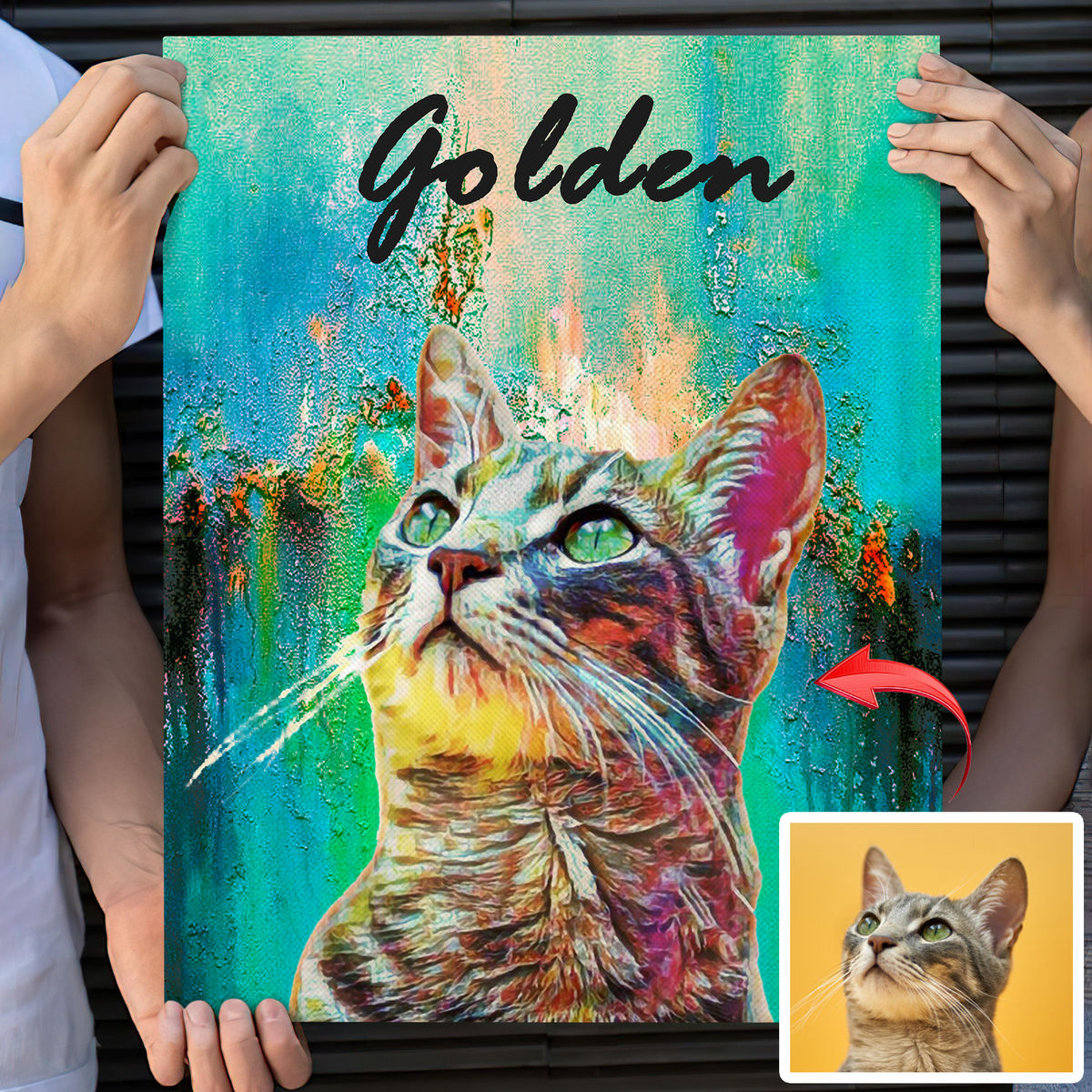 Photo Upload - Portrait Canvas From Photo For Cat - Personalized Photo Canvas