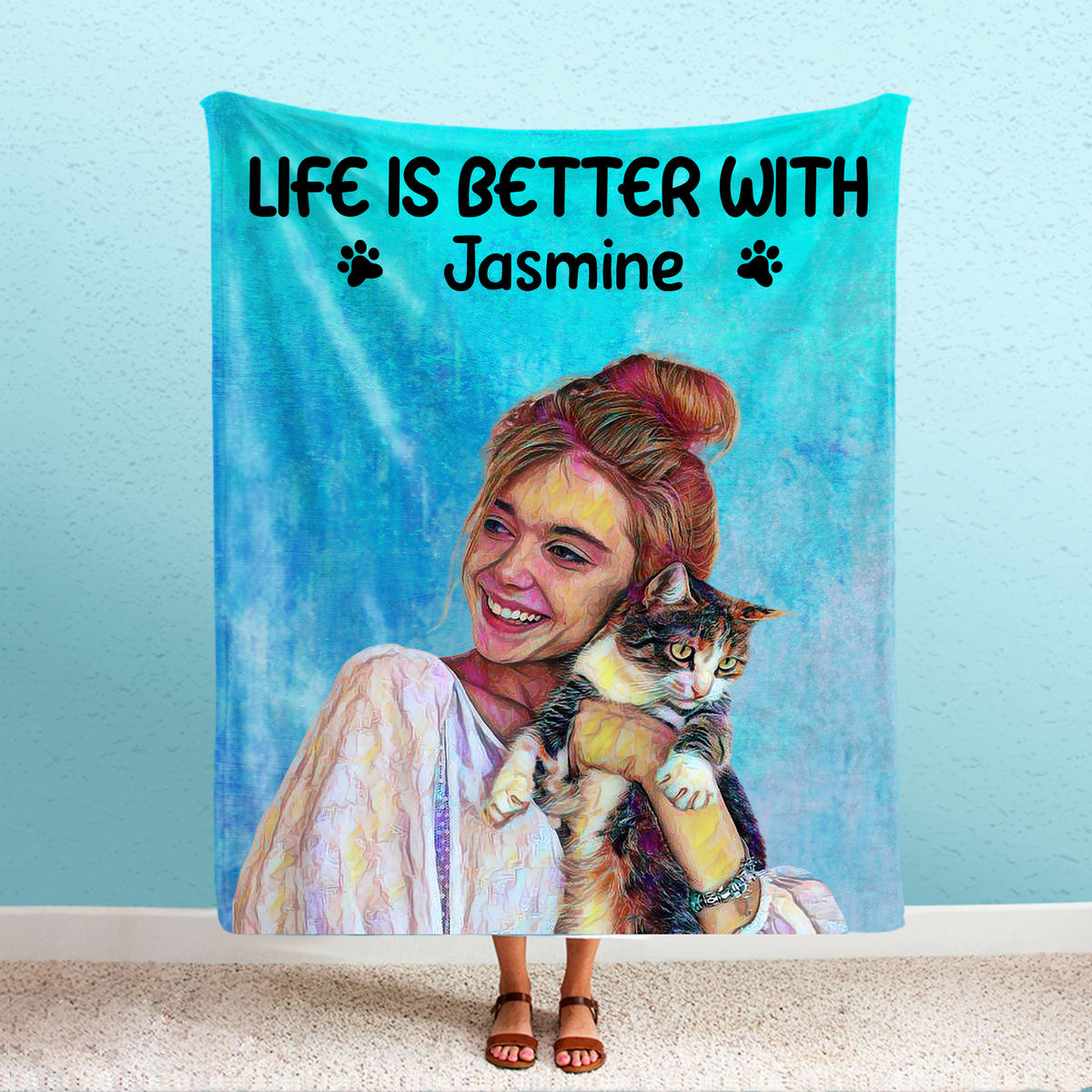 Photo Blanket - Photo Blanket - Cat Photo Upload - Life Is Better With_1