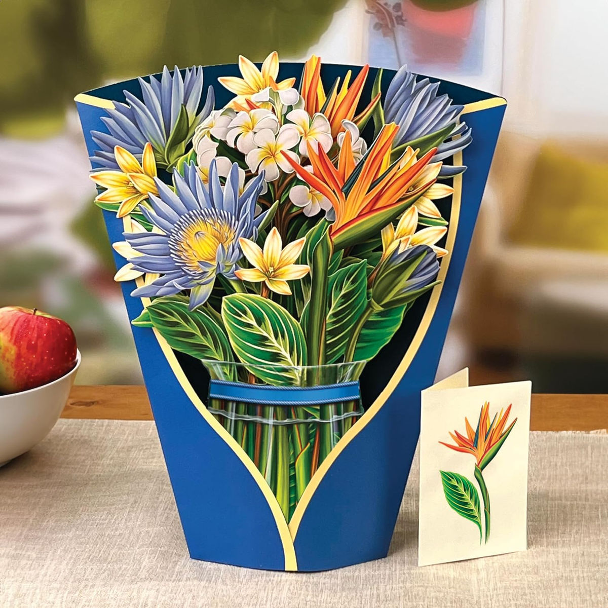 Paper Pop Up Cards, Tropical Bloom, 12 Inch Life Sized Forever Flower Bouquet 3D Popup Greeting Cards, Mother's Day Gifts, Birthday Gift Cards, Gifts for Her with Note Card & Envelope