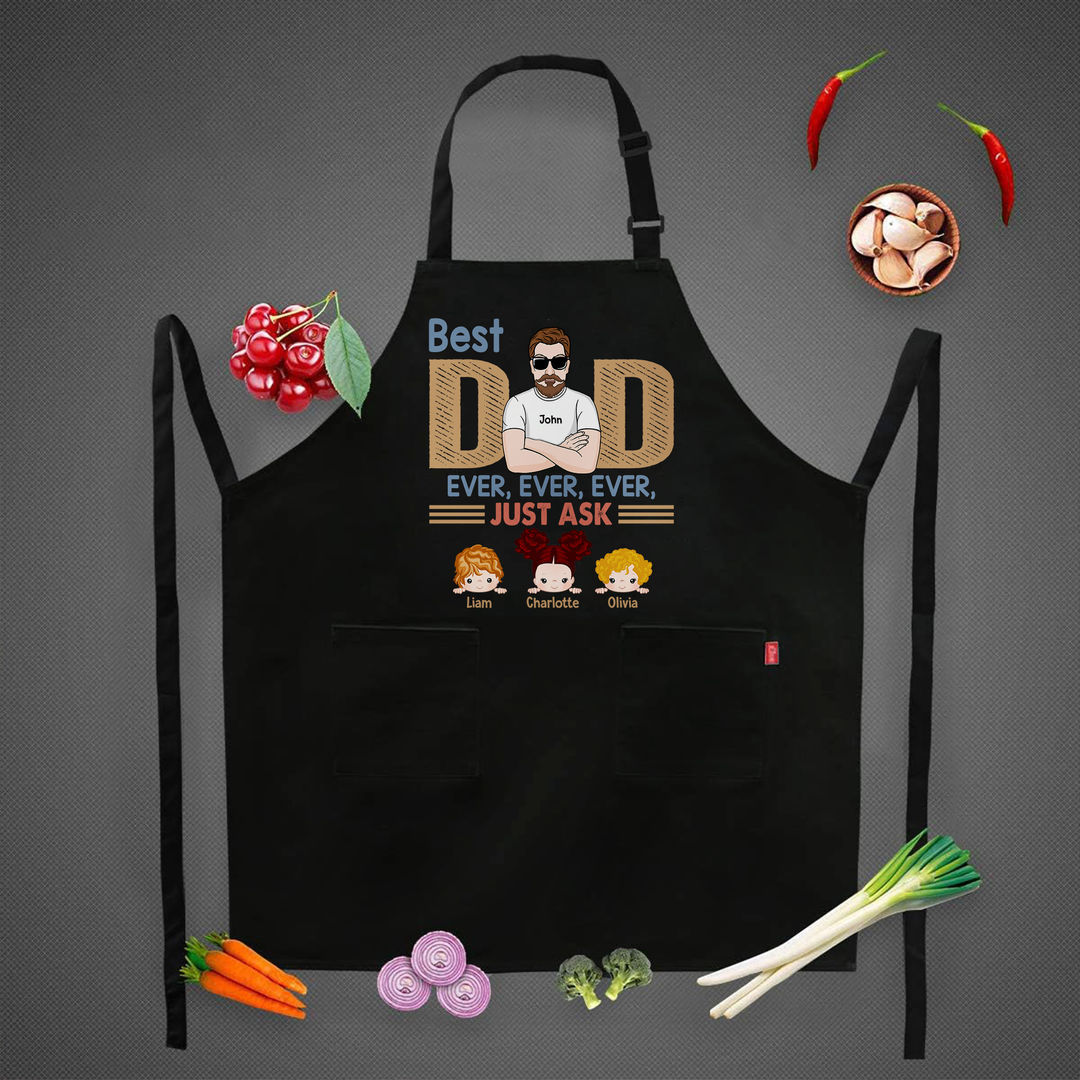 Father's Day Gifts - Aprons - Best Dad Ever - Gift For Dad - Gifts For Birthday, Father's Day - Personalized Apron_5