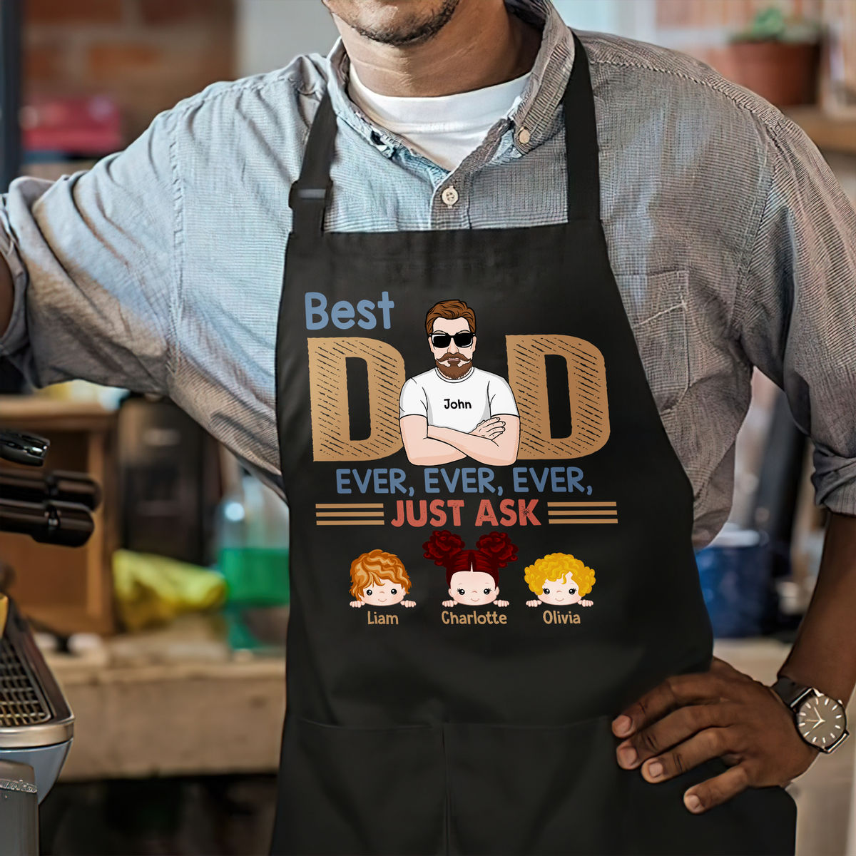 Father's Day Gifts - Aprons - Best Dad Ever - Gift For Dad - Gifts For Birthday, Father's Day - Personalized Apron_1