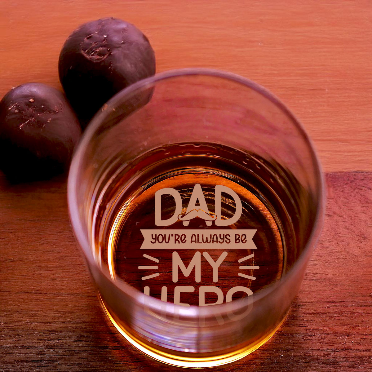 Father's Day Gifts - Dad, You’re always be my hero - Gifts For Dad, Husband, Boyfriend... - Gifts For Father's Day, Birthday, Anniversary - Personalize Whiskey Glass_3