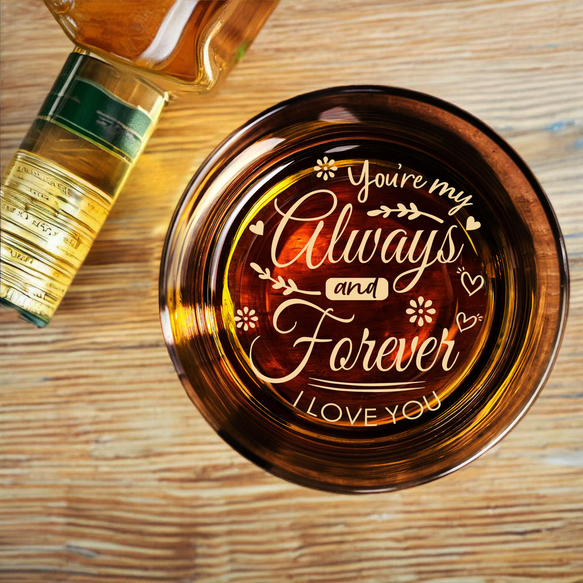 Couple Gifts - You’re my always and forever. I love you - Gifts For Dad, Husband, Boyfriend... - Gifts For Father's Day, Birthday, Anniversary - Personalize Whiskey Glass_1