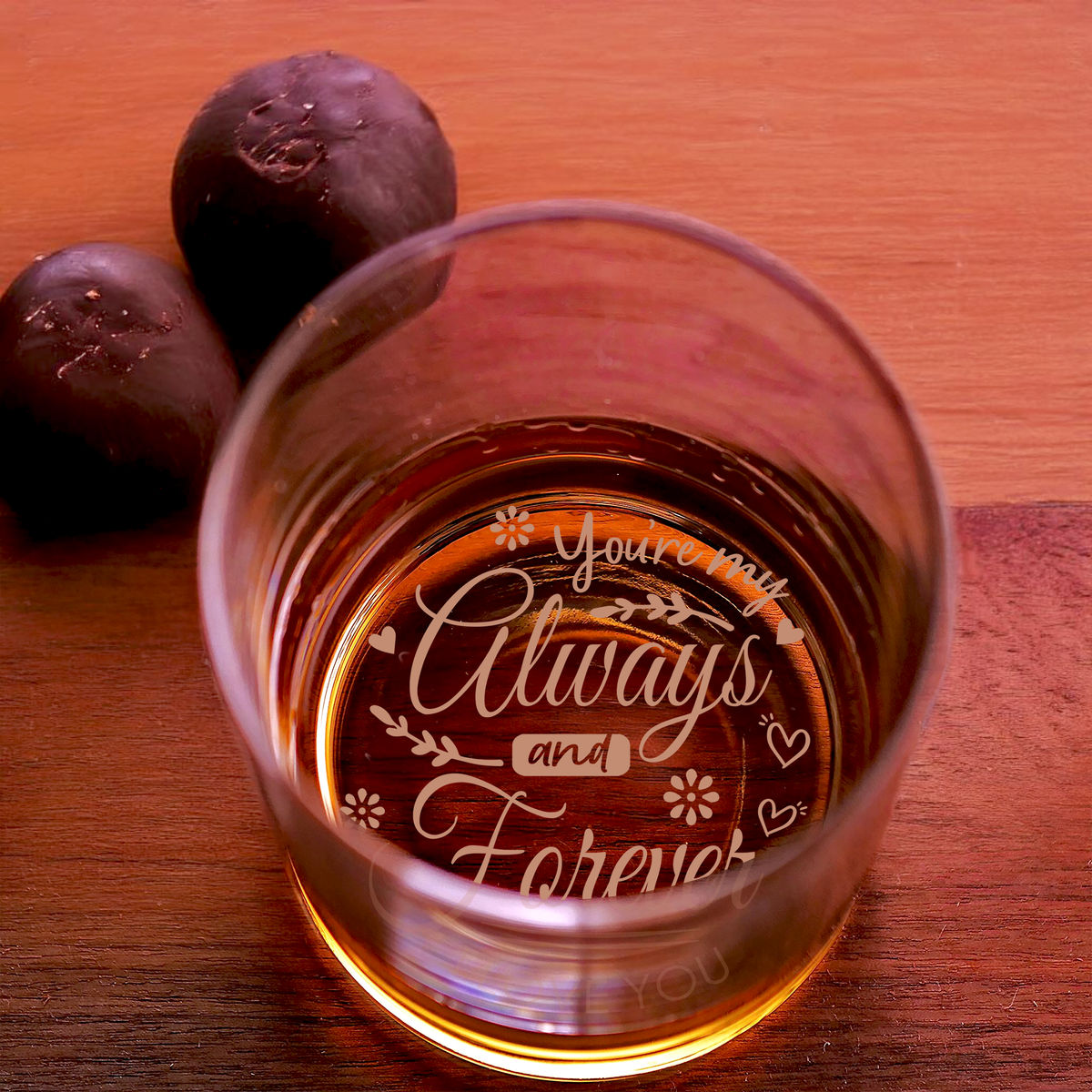 Couple Gifts - You’re my always and forever. I love you - Gifts For Dad, Husband, Boyfriend... - Gifts For Father's Day, Birthday, Anniversary - Personalize Whiskey Glass_3