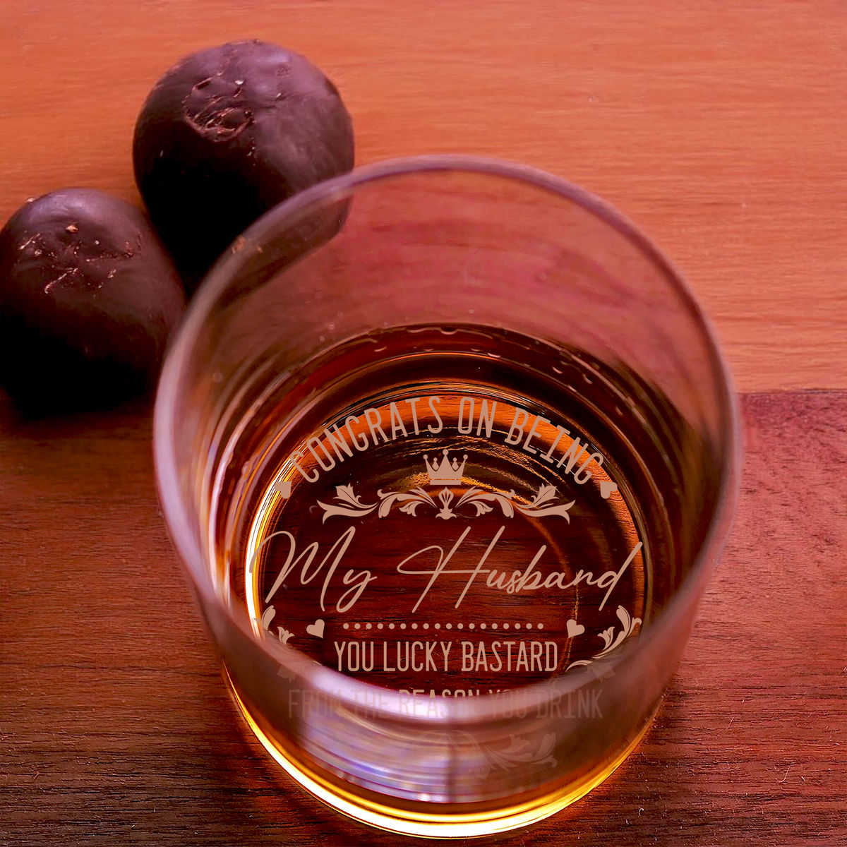 Couple Gifts - Congrats on being my Husband. You lucky bastard from the reason you  Drink. - Gifts For Dad, Husband, Boyfriend... - Gifts For Father's Day, Birthday, Anniversary - Personalize Whiskey Glass_4