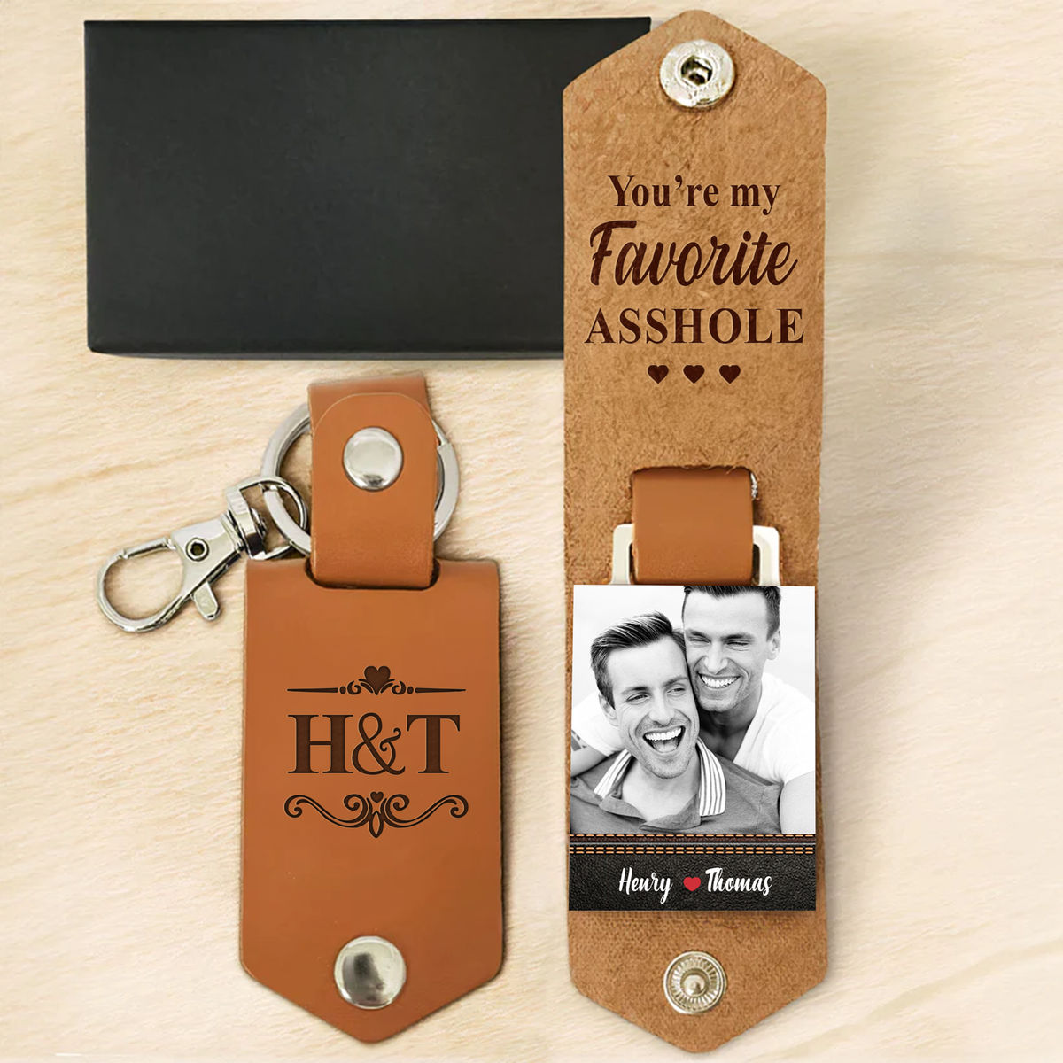 Gift For Couples - Drive Safe Handsome - Photo Gift For Him, Men, LGBT Couples, Pride Month Gift - Personalized Photo Keychain_3