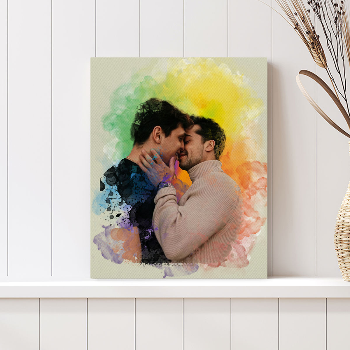 Photo Canvas - Water Color Photo - LGBT - Personalized Photo Canvas_1