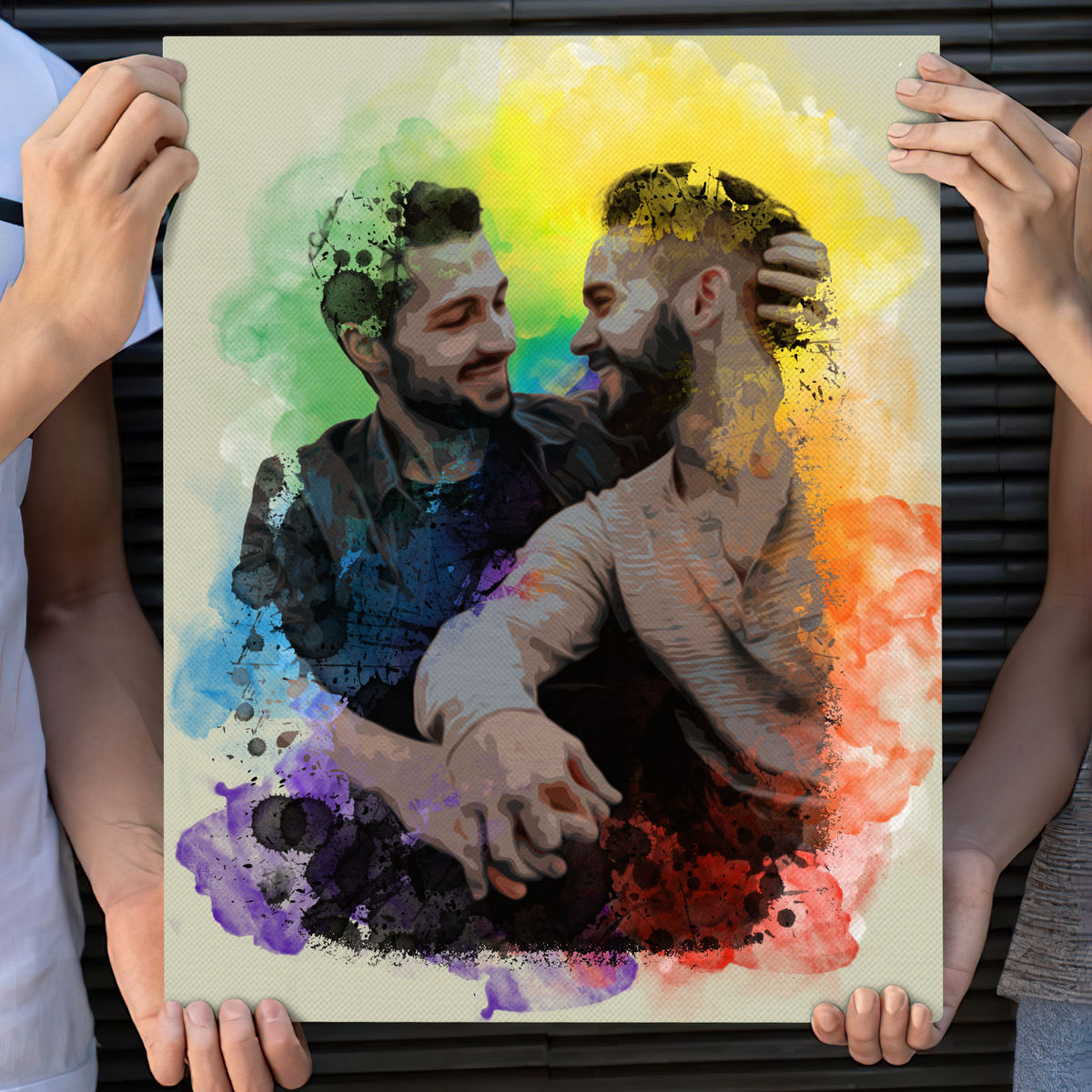 Photo Canvas - Water Color Photo - LGBT - Personalized Photo Canvas_2