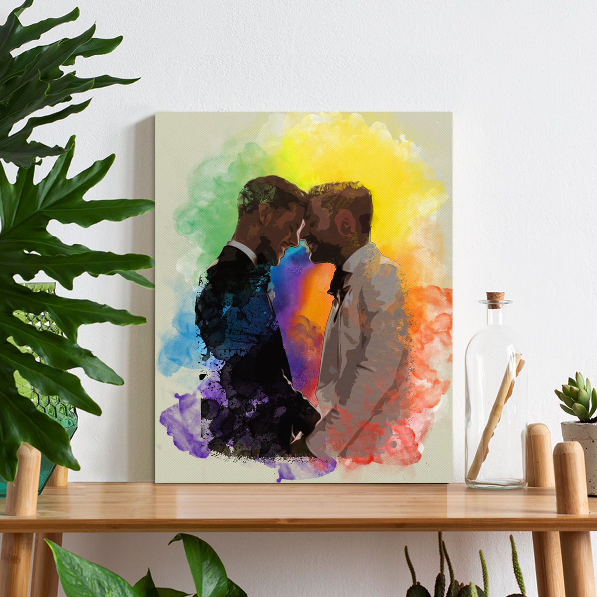 Photo Canvas - Water Color Photo - LGBT - Personalized Photo Canvas_3