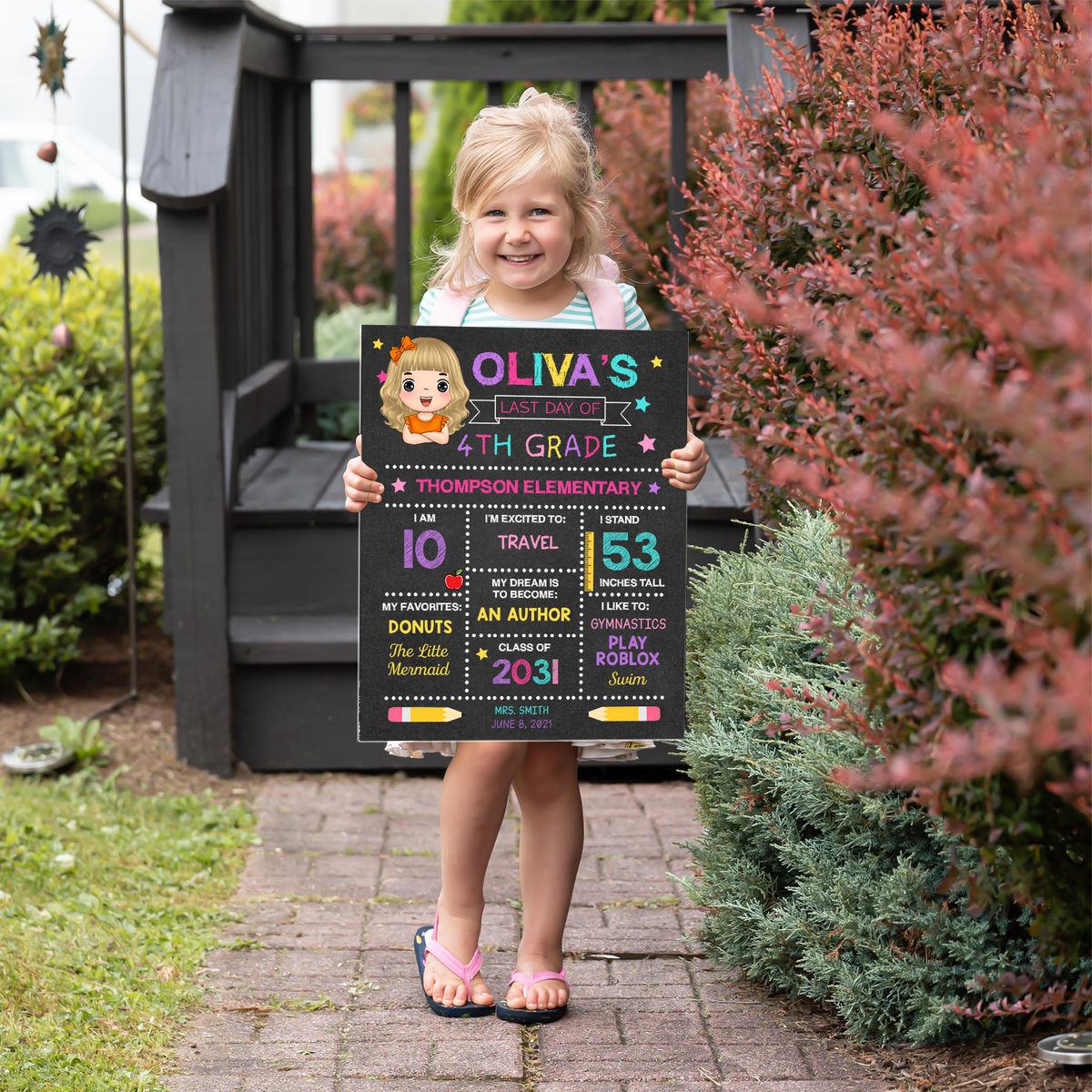 Back to School Chalkboard - First and Last Day of School Sign (62420) - Back to School 2024 - Personalized School Sign_1