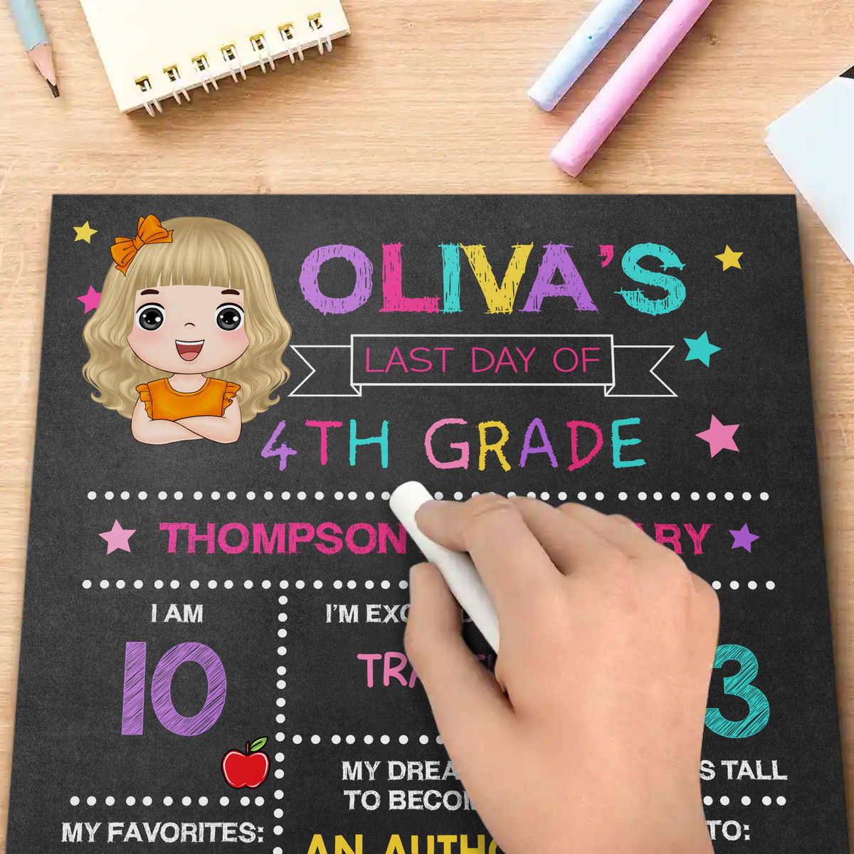 Back to School Chalkboard - First and Last Day of School Sign (62420) - Back to School 2024 - Personalized School Sign_3