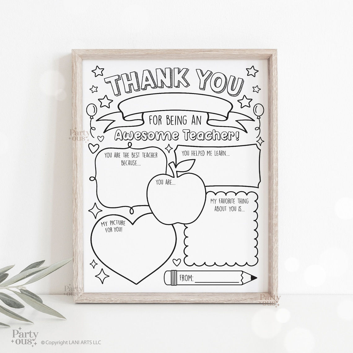 Teacher Gifts - Gift For Teacher - Thank You Teacher Gifts Coloring Pages School Kids Instant Digital Download_1