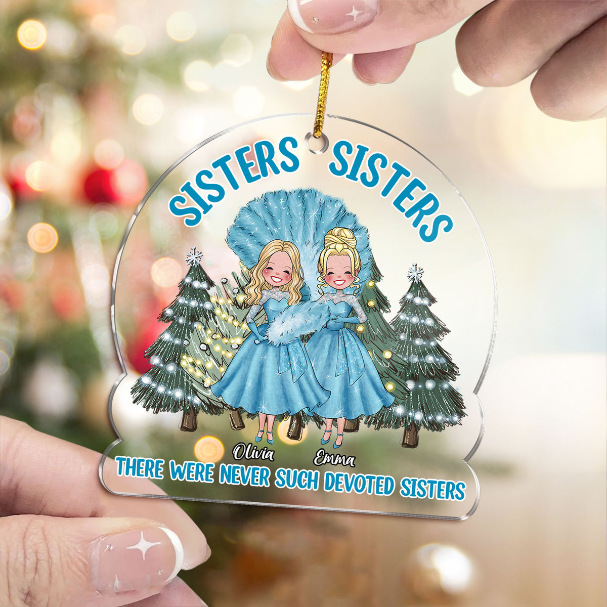 Acrylic Ornament - Personalized Ornament - Sisters Sisters - Personalized Ornament