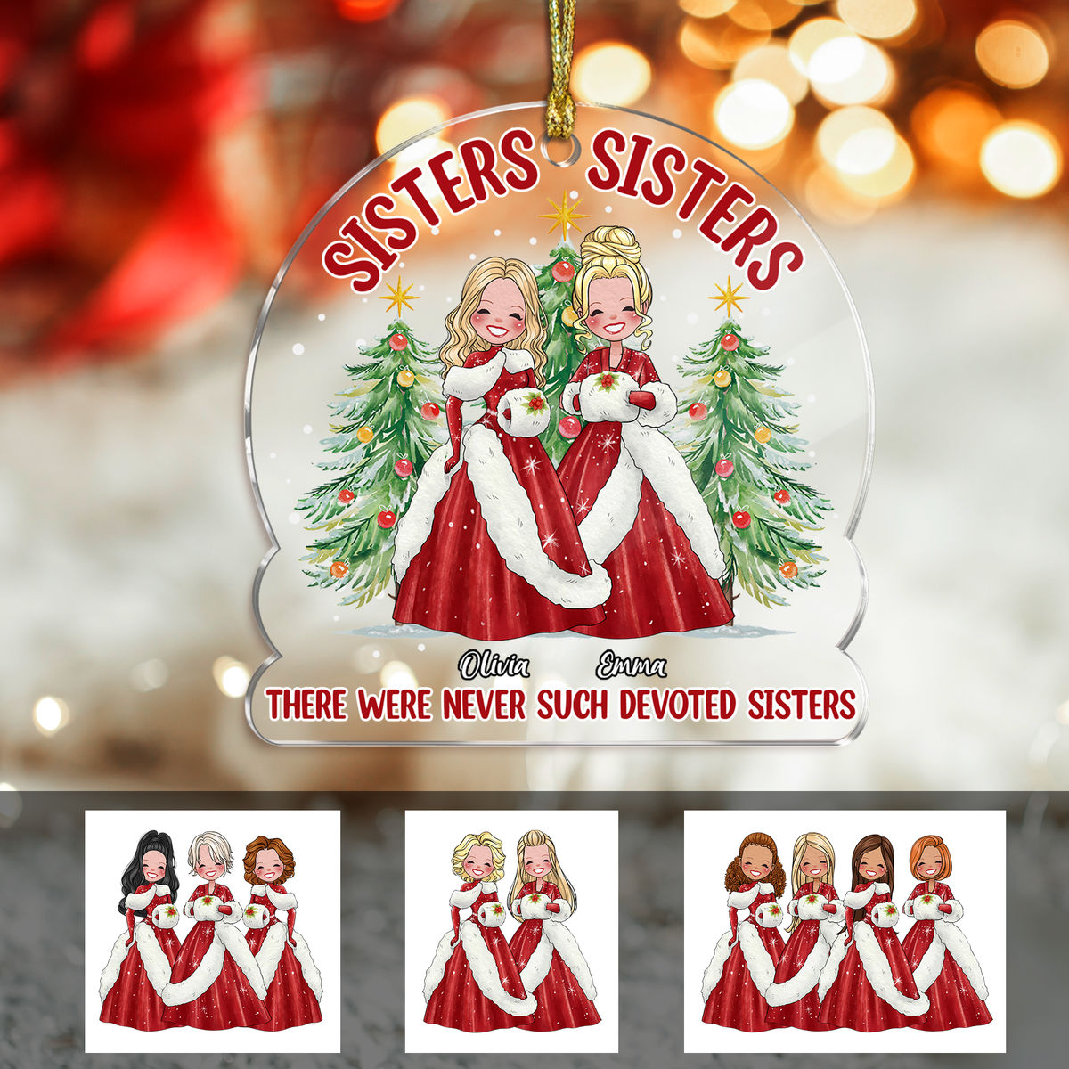 Acrylic Ornament - Personalized Ornament - Sisters Sisters - Personalized Ornament_1