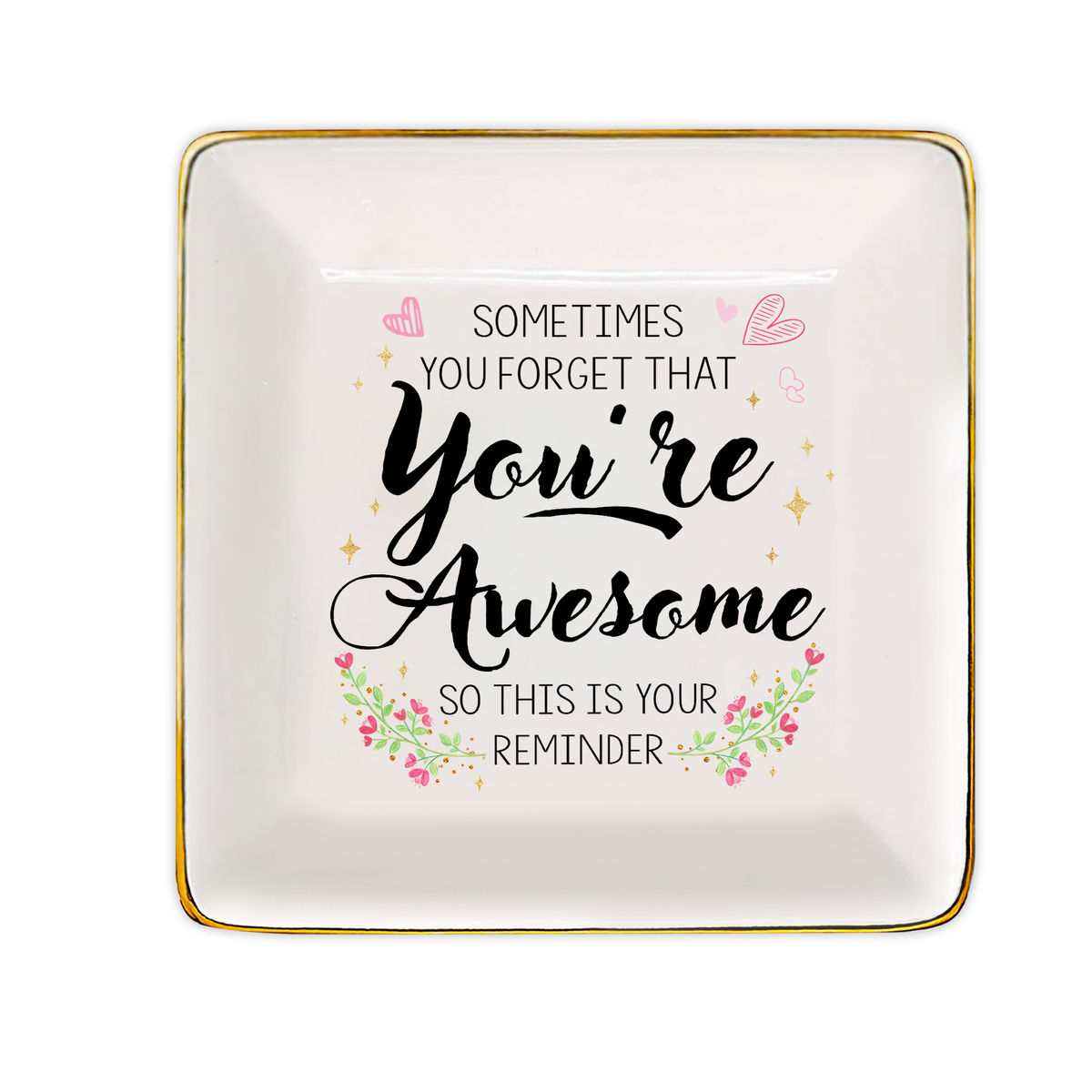 Jewelry Tray - Birthday Gift for Her, Gift for Sister Friend Bestie, Coworkers - Sometimes You Forget That You're Awesome - Personalized Jewelry Tray_5