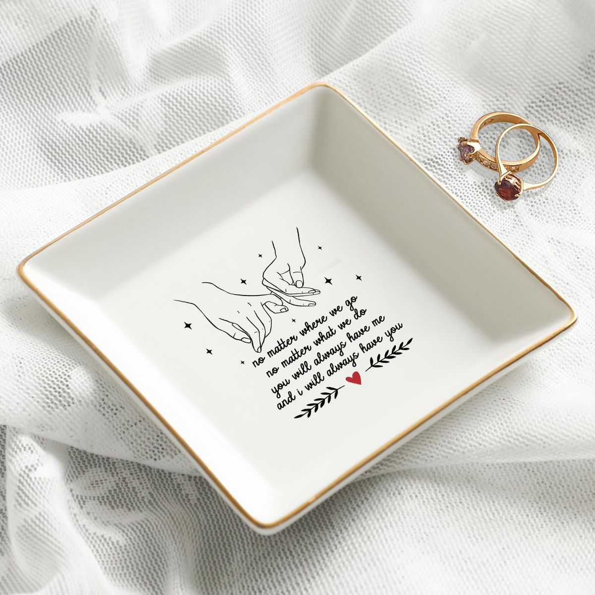 Jewelry Tray - Birthday Gift for Her, Gift for Sister Friend Bestie, Coworkers - No matter where you go - Personalized Jewelry Tray_3