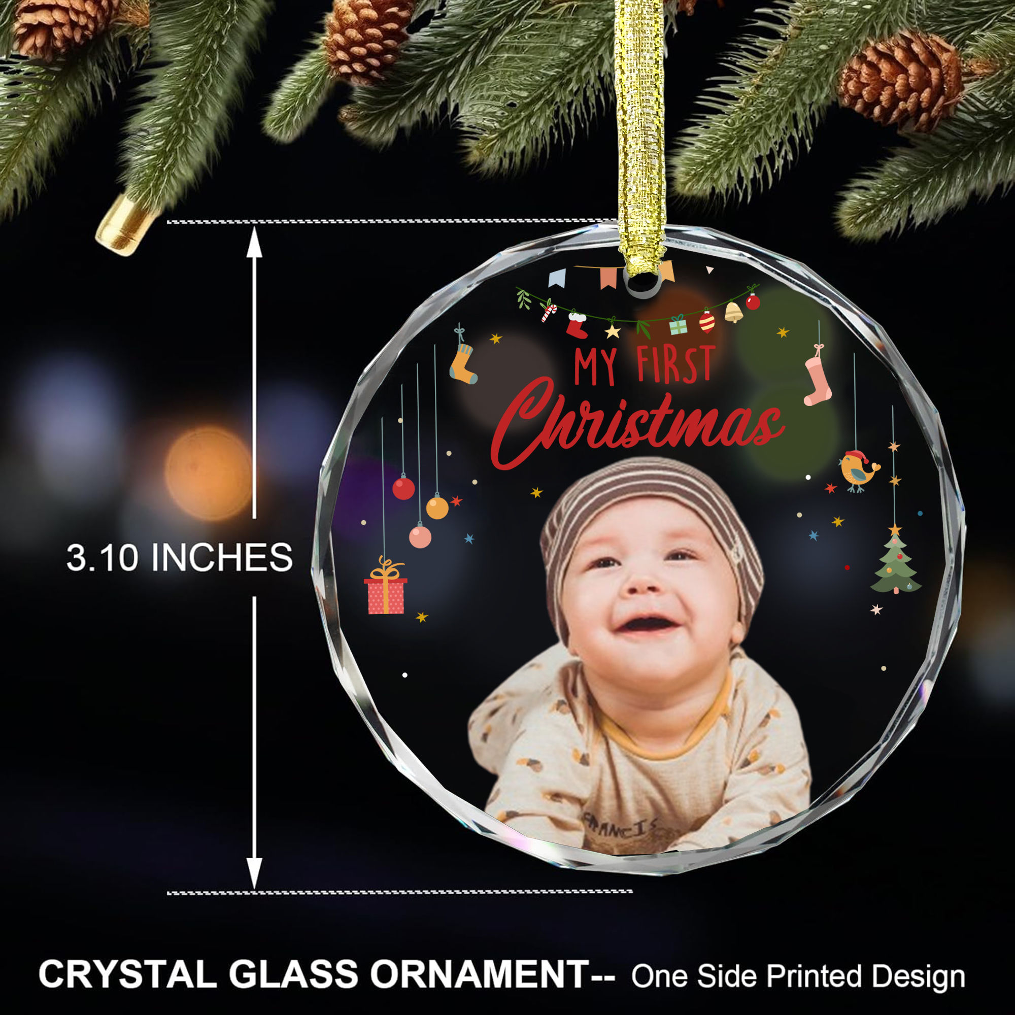 Photo Ornament Christmas Gifts For Dad,Mom,Baby Photo Gift