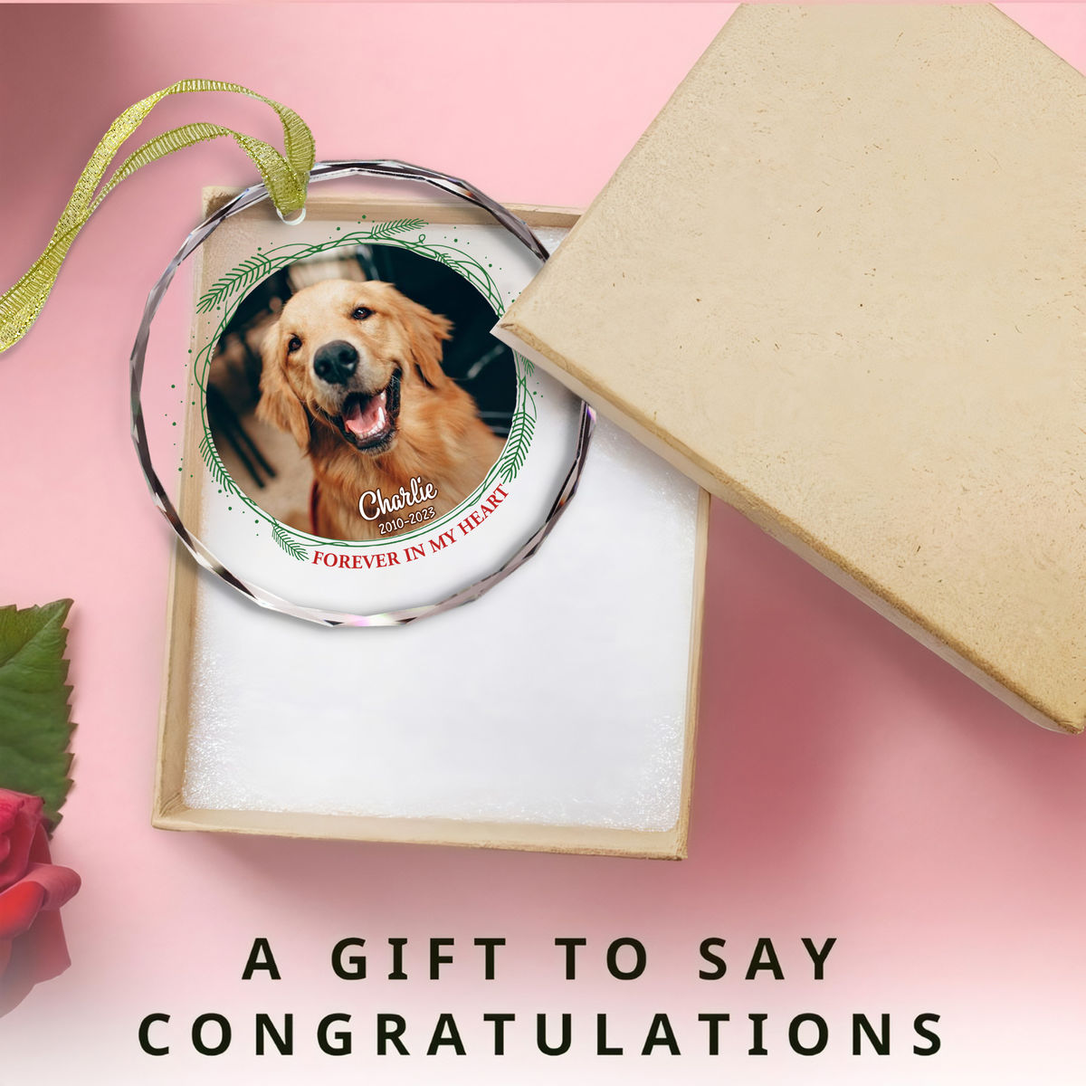 Photo Ornament - Christmas Gifts For Dog Lover - Photo Gift - Forever In My Love - Personalized Photo Round Glass Ornament_5