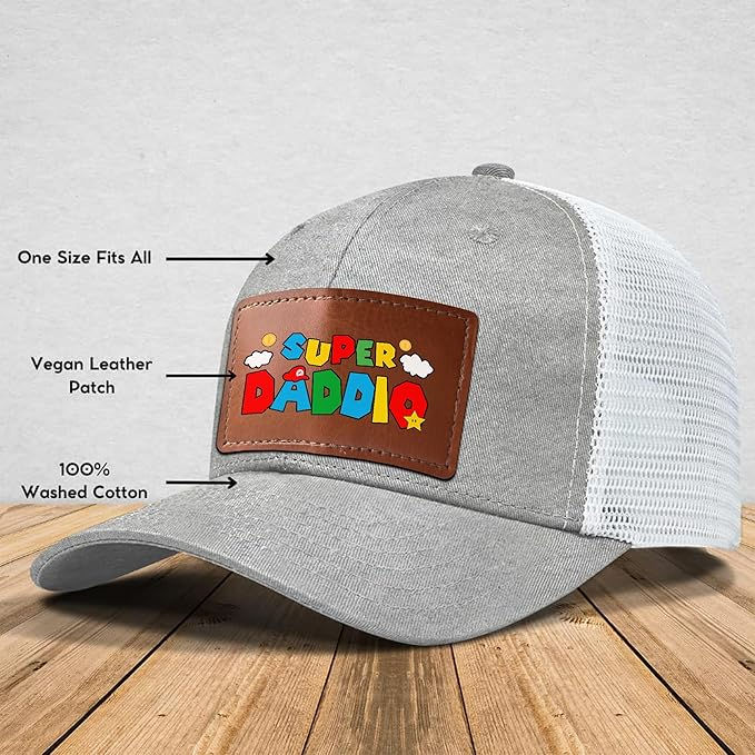 Dad Hat (Cap) with Leather Patch and custom Logo by