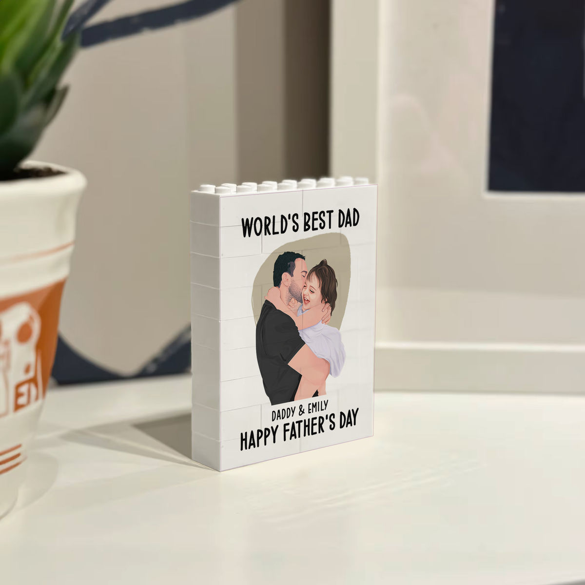 Personalised Brick Photo block - World's Best Dad - Gift for Dad ...