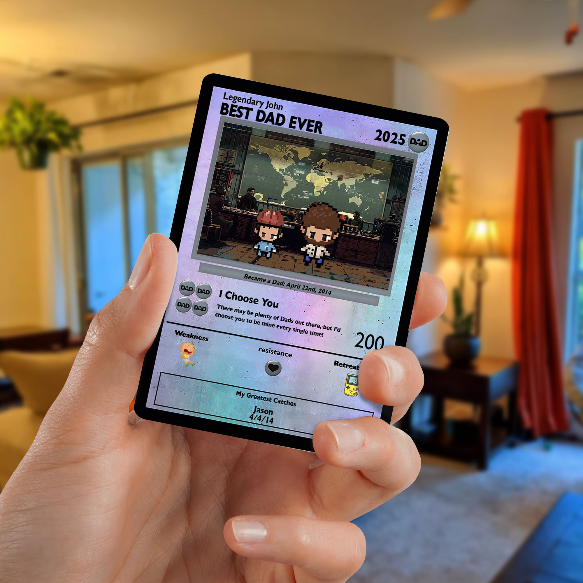 Personalized Father's Day Pokemon Card | Best Dad Ever | Gossby