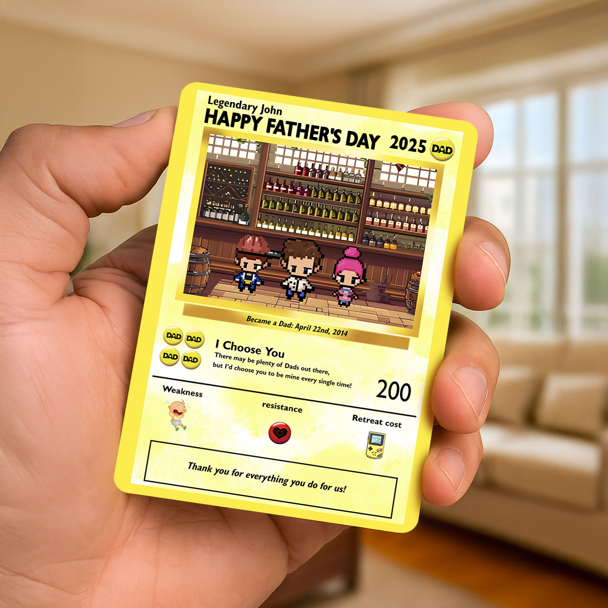 fathers day pokemon card Dad to Daughter Pokemon Fathers Day Snorlax Card