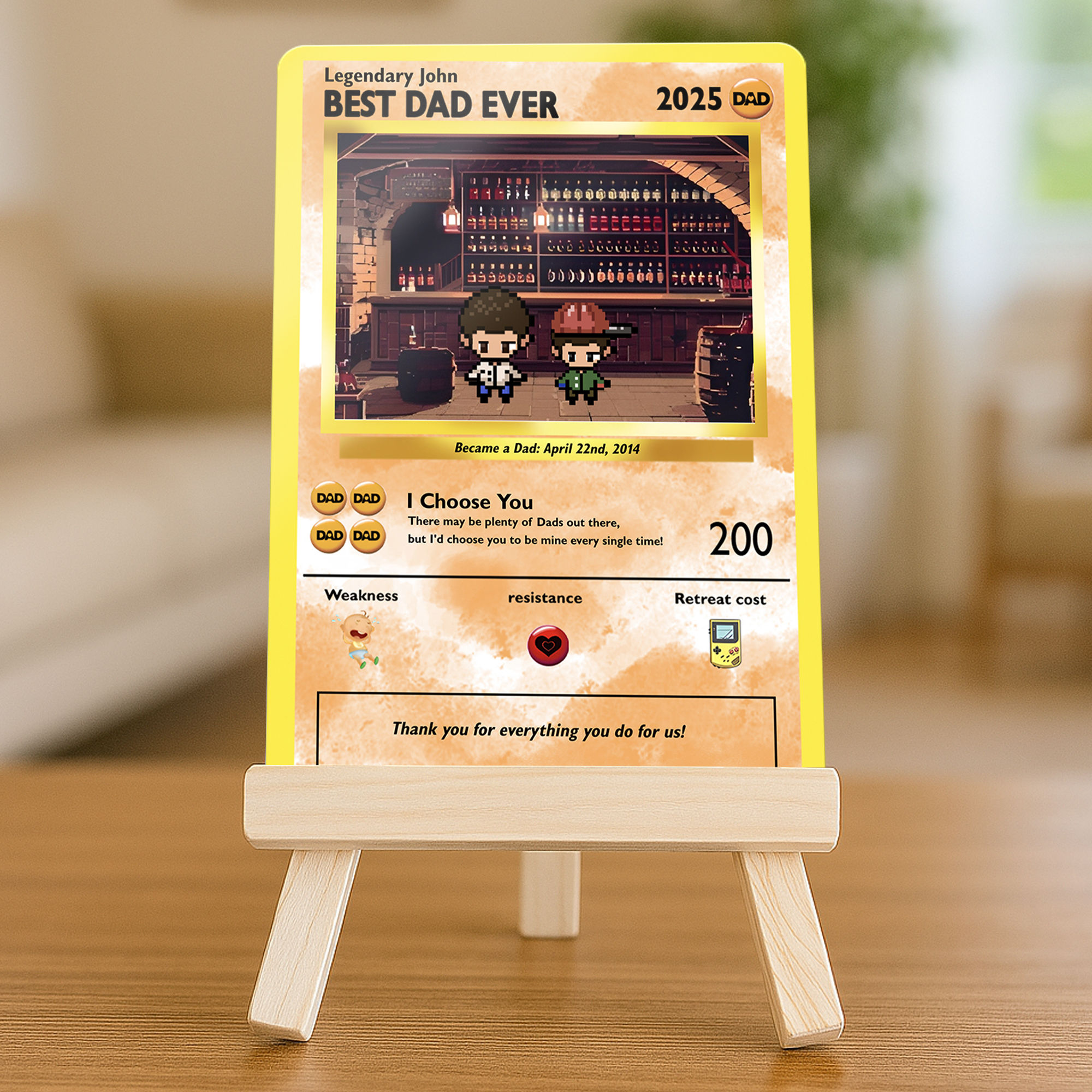 father's day pokemon cards Custom Father's Day Card, Gift for Him, Fathers Day Card, Father's Day Trading Card, Pokemon Gift, Gamer Gift , Anime Gift