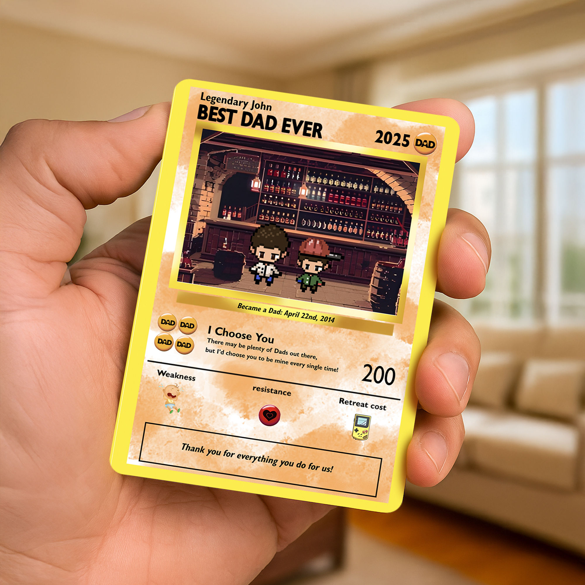 father's day pokemon card Personalized Poke Father's Day Card, Custom Anime-Inspired Gift for Da