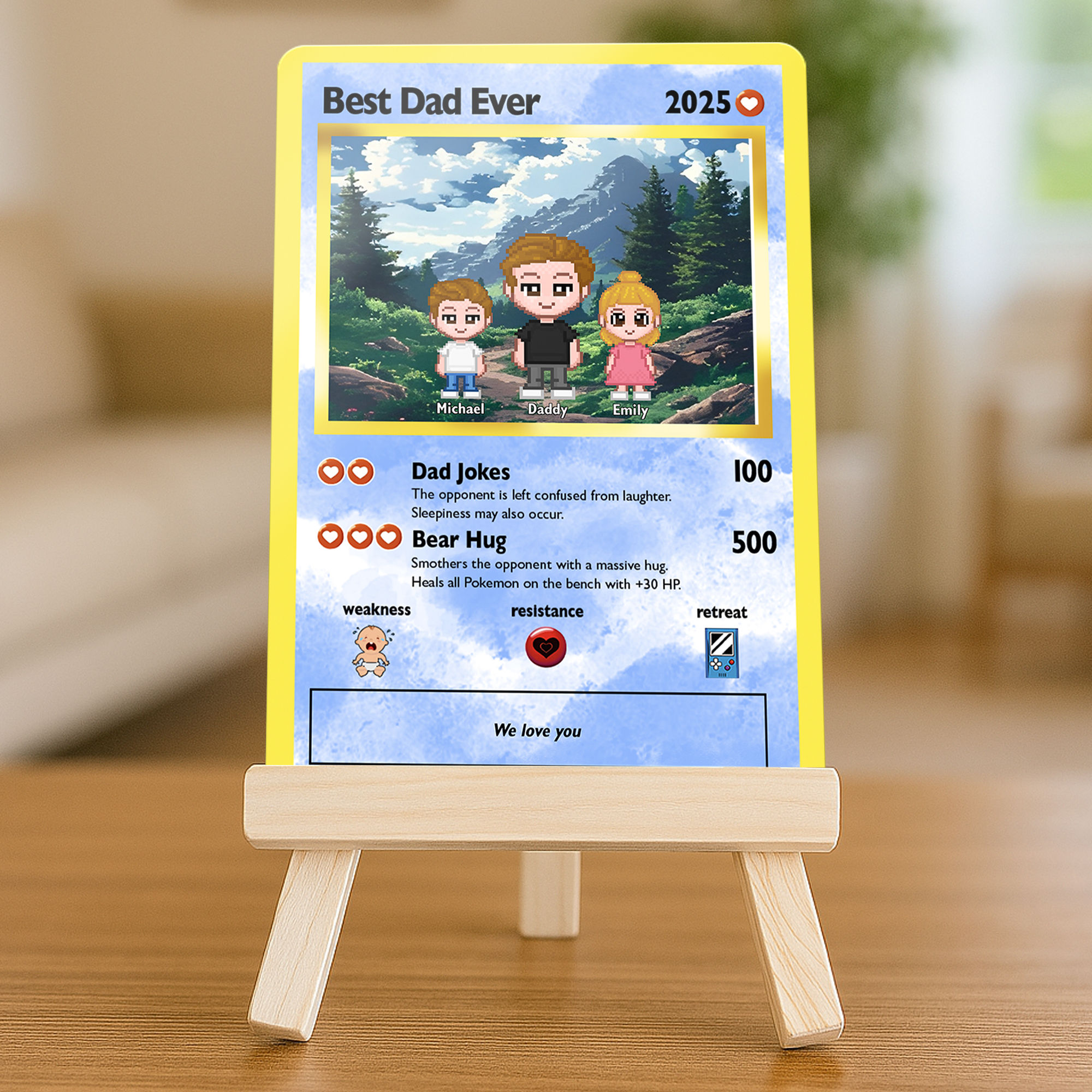 Personalized Poke Father's Day Card - Best Dad Ever - Custom Gift