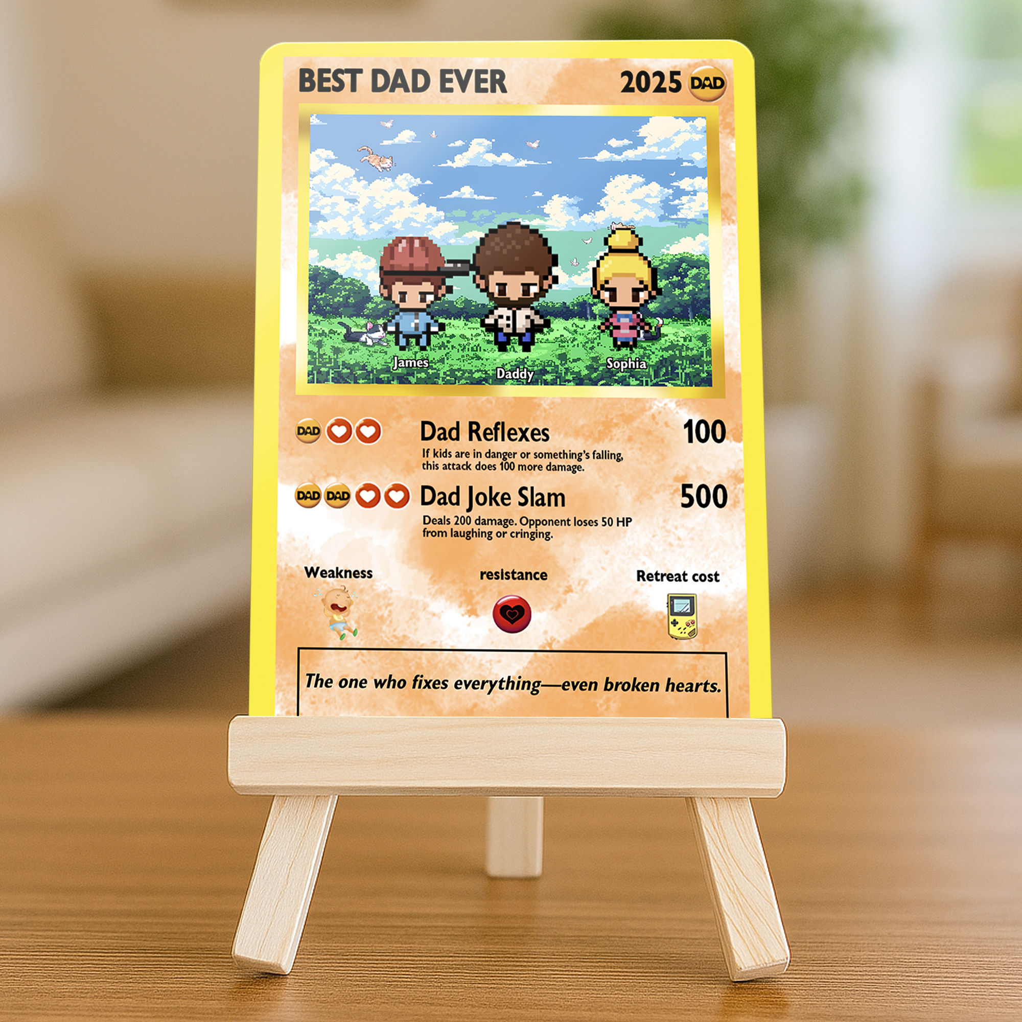 Personalized Poke Father's Day Card - Best Dad Ever - Custom Gift for Dad - Father's  Day Gifts - Custom Pokemon Card - Dad Gifts - Personalized Metal Card