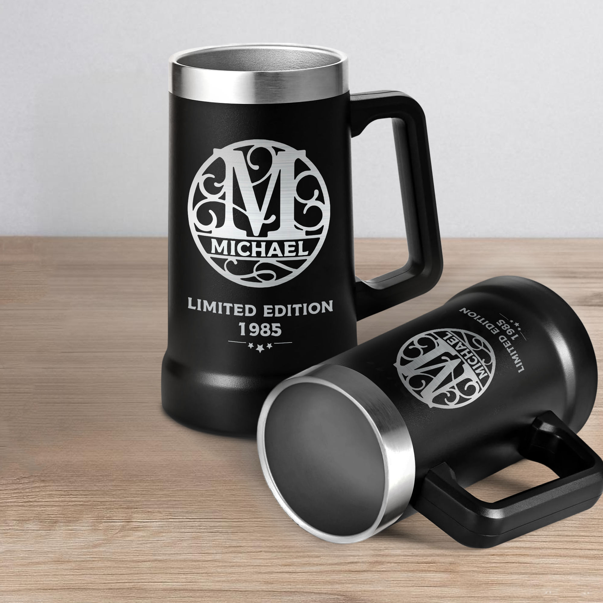 T For Beer Lover Custom Name Limited Edition Est Beer Stein Mug 