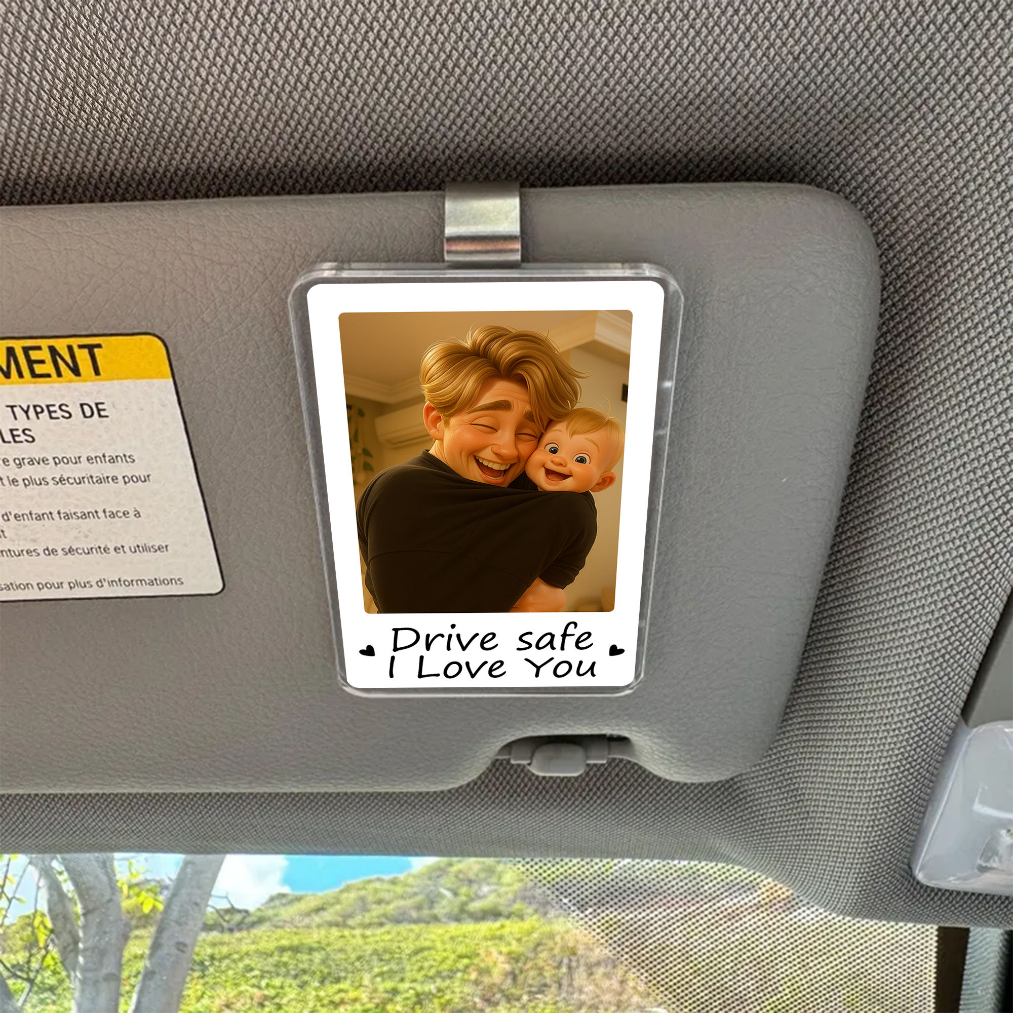 Drive Safe I Love You Visor Clip, Drive Safe - Personalized Custom Car Visor Clip, Custom Photo Car Visor Clip, Valentines Day Gifts For Wife Husband, Anniversary Birthday Gifts For Couples - View #5