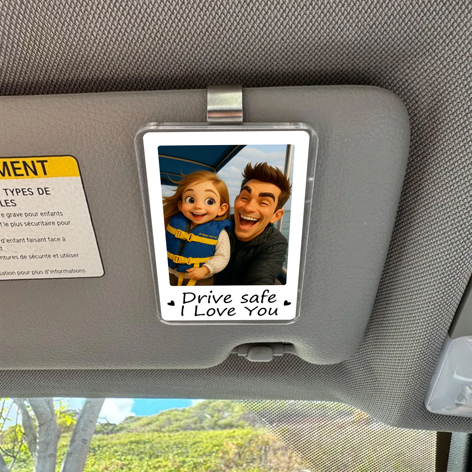 Custom Couple Photo Car Visor Clip, Valentines Gift For Him