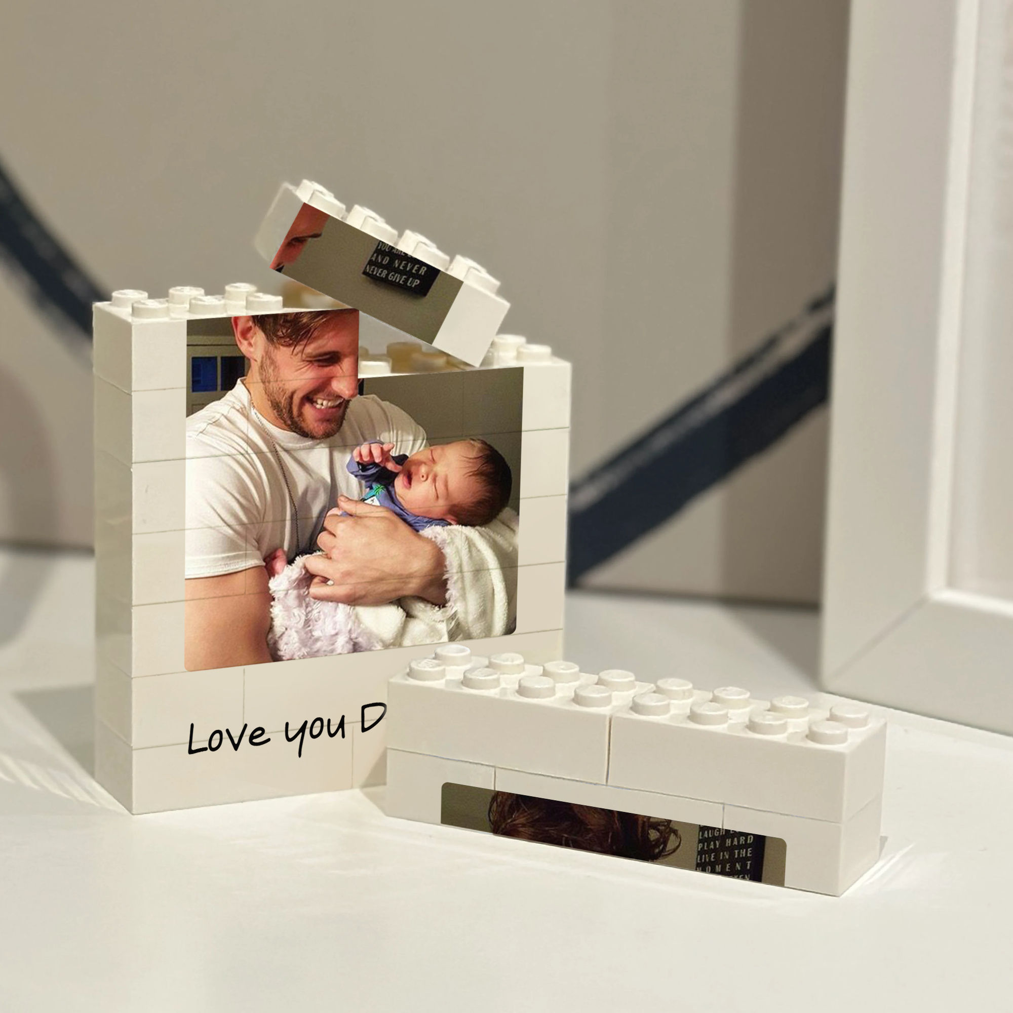 Personalised Brick Photo block - Love you Daddy - Gift for Dad ...