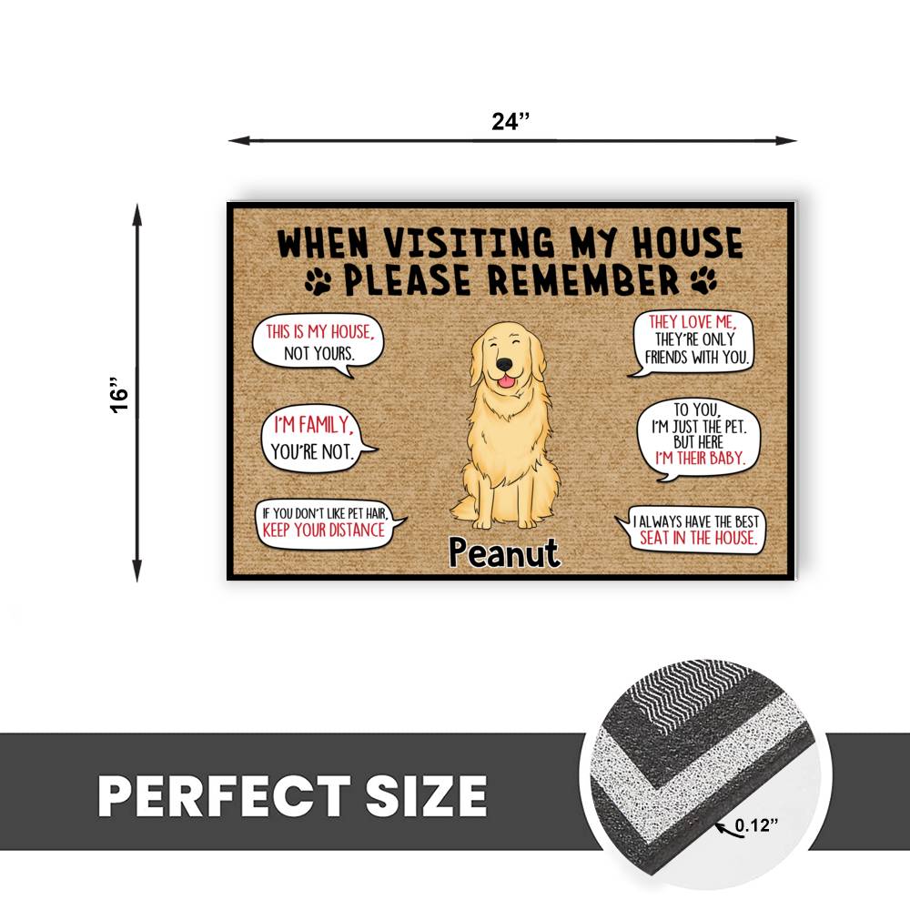 Personalized DoorMat - Dogs doormat - When visiting my house please remember_2