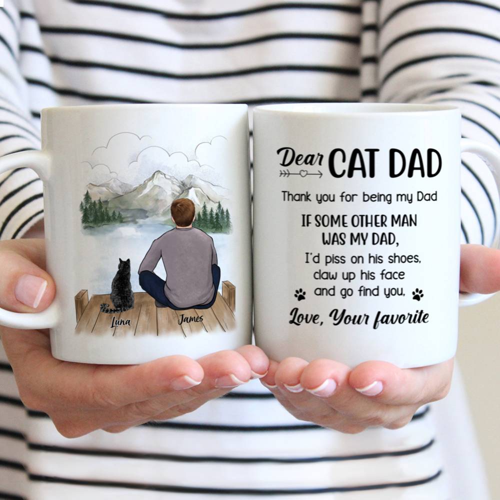 Personalized Mug - Dear Cat Dad Thank You For Being My Dad