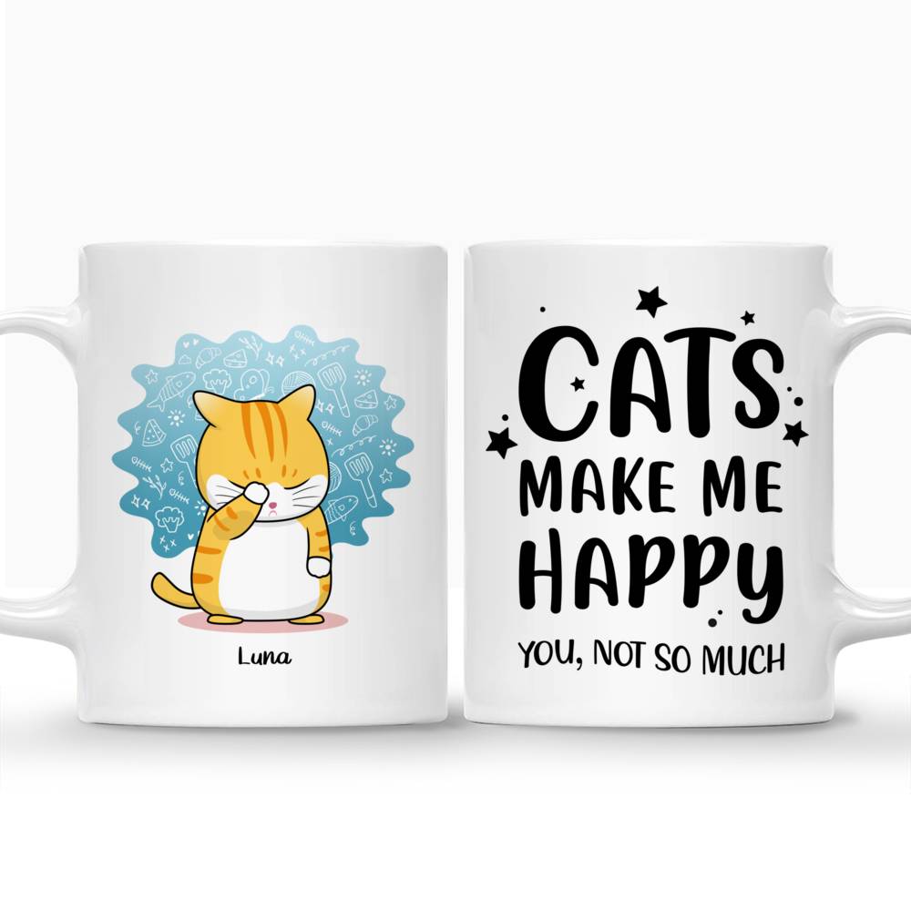 Personalized Mug - Funny Cat Mug - Cats make me Happy You not so much_3