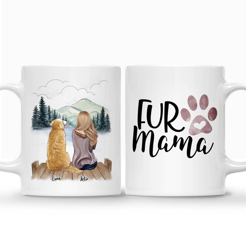 Fur Mama Mug - Girl and Dogs - Custom Coffee Dog Mugs For Dog Mom_3