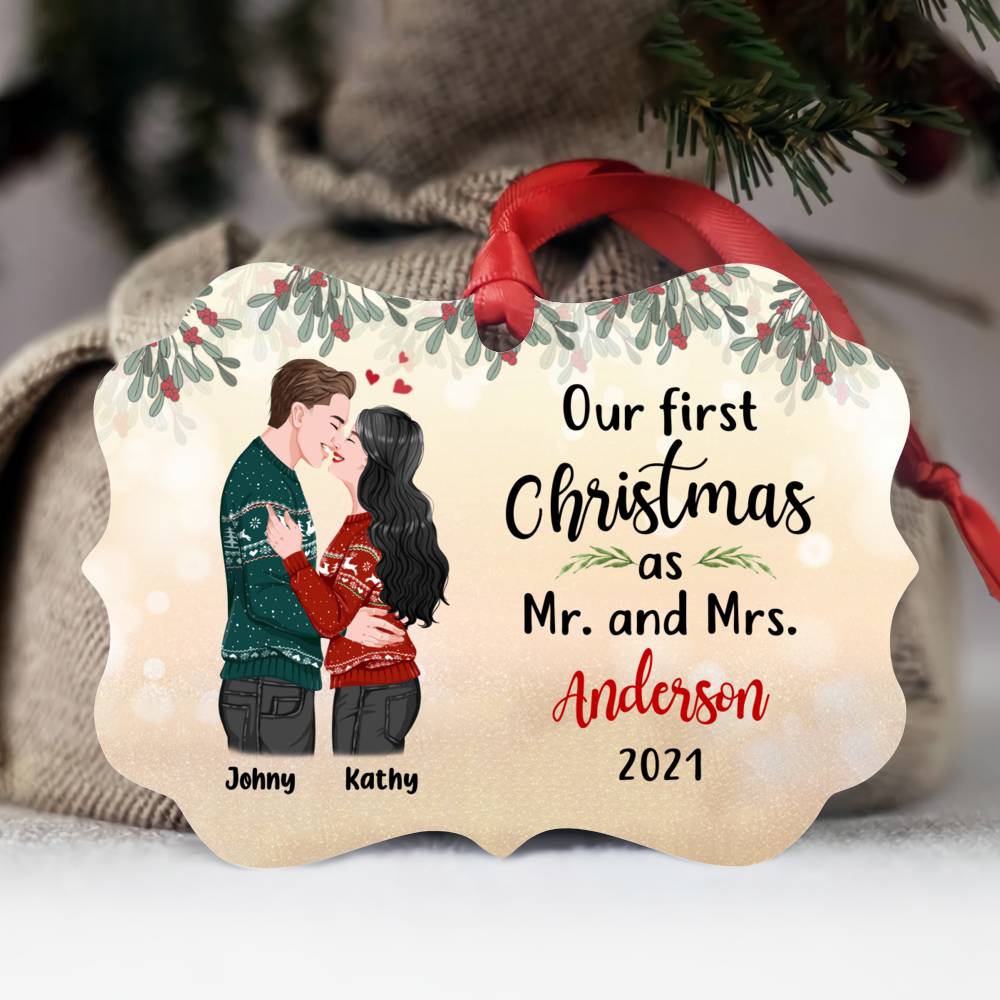 Mr Christmas 2022 Personalized Ornament - Couple Christmas - Our First Christmas As Mr And  Mrs [Last Name] 2022