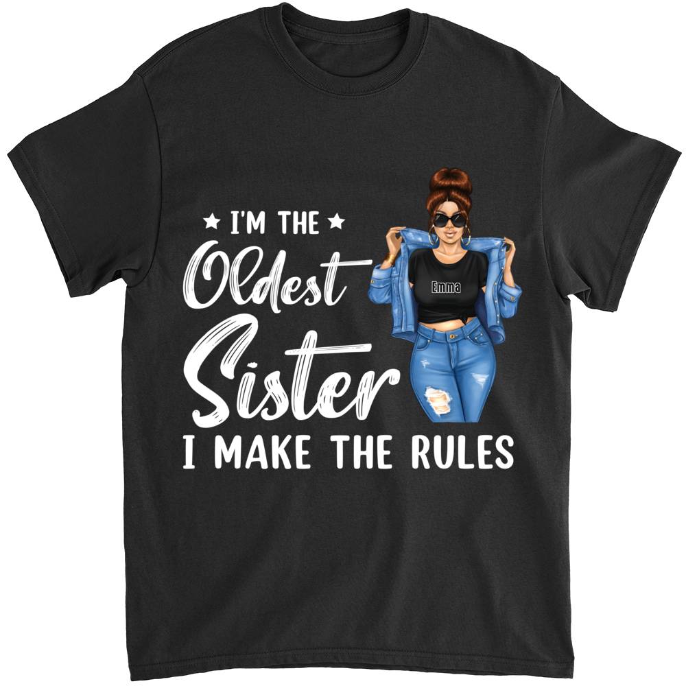 Personalized Shirt - Sisters - Sisters Are The Rules (The Oldest/Middle/Youngest Sister) V2_5