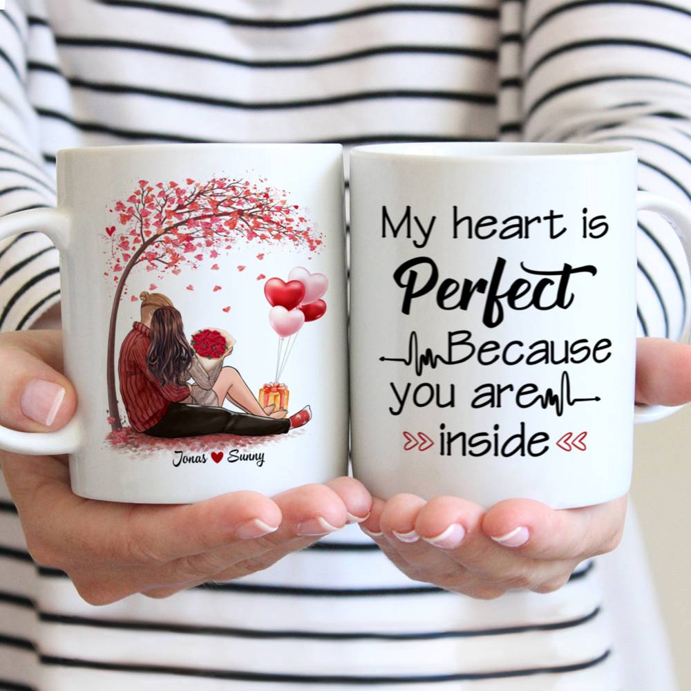 Personalized Couple Mug - My Heart is Perfect Because You're Inside
