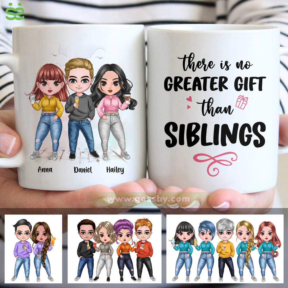 Personalized Mug - Up to 6 Siblings - There Is No Greater Gift Than Siblings (6455)