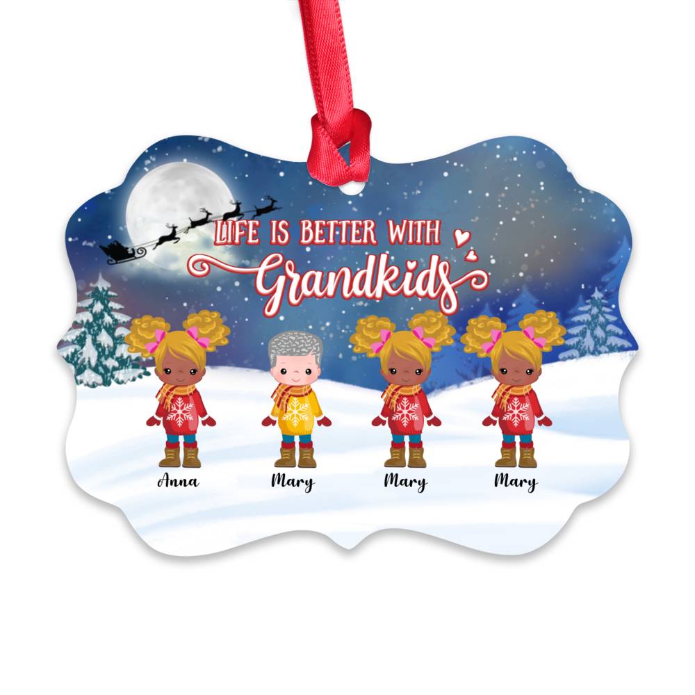 Personalized Ornament - Up to 12 Kids - Life Is Better With GrandKids (BG2)_1