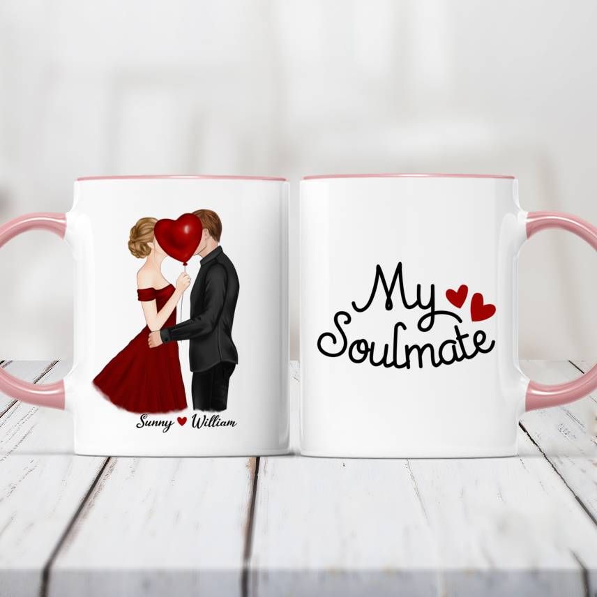 Personalized Mugs - Kissing Couple - My Soulmate