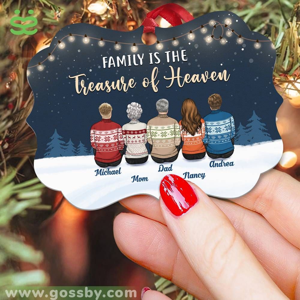 Personalized Ornament - Family Christmas - Family is the treasure of haven (9866)_2