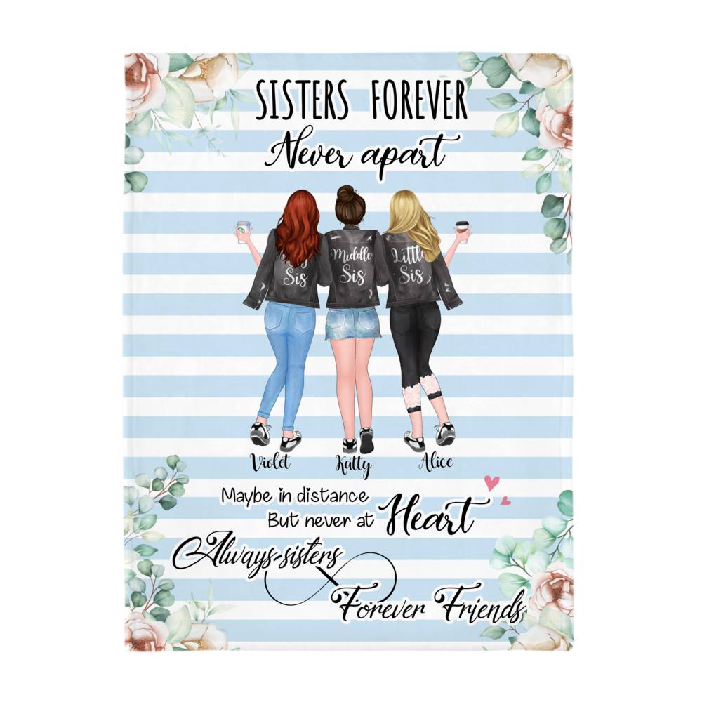 Customizable Fleece Blanket - Sisters Forever Never Apart (Ver 2)_2