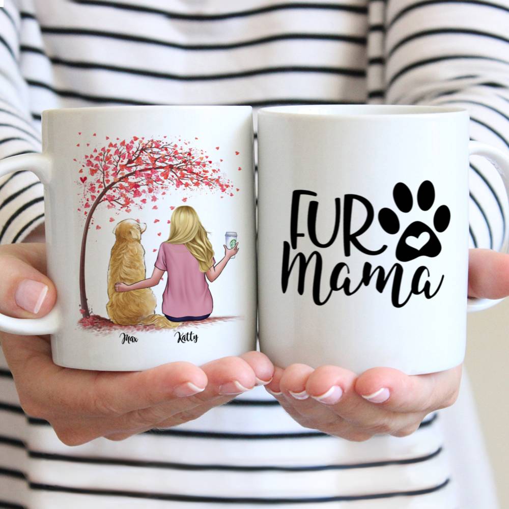Personalized Mug - Girl and Dogs - Fur Mama (3659)